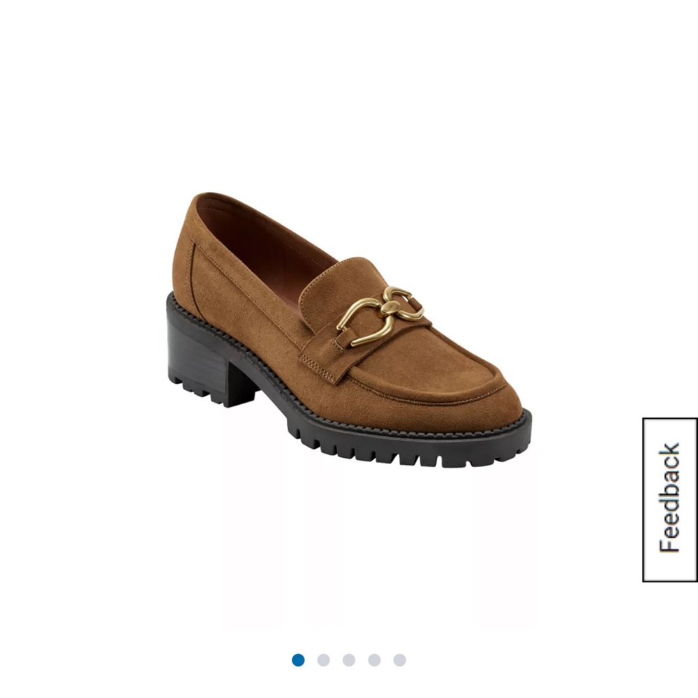 Marc Fisher Delanie cognac Loafers with Gold Detail